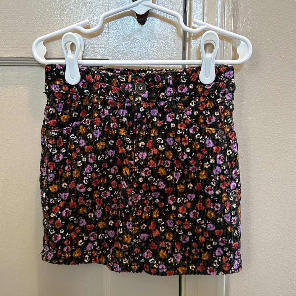 Floral Corduroy Skirt